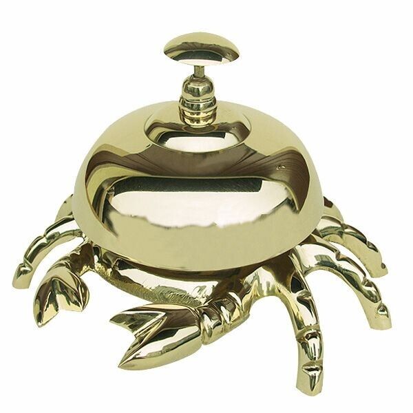 Crab Desk Service Call Bell Restaurant Hotel Counter Reception Solid Brass