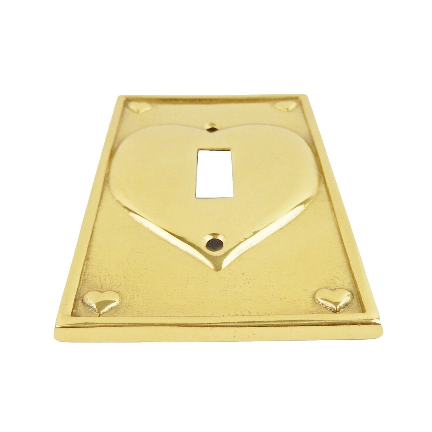 Hearts Solid Brass Metal Single Toggle Switch Wall Plate Cover 4 1/4 x 2 3/4 in