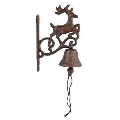 Cast Iron Deer Buck Dinner Bell Wall Mounted Cabin Lodge Decor Antique Brown