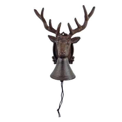 Cast Iron Deer Buck Dinner Bell Heavy Duty Farm Cabin Lodge Decor Rustic Brown