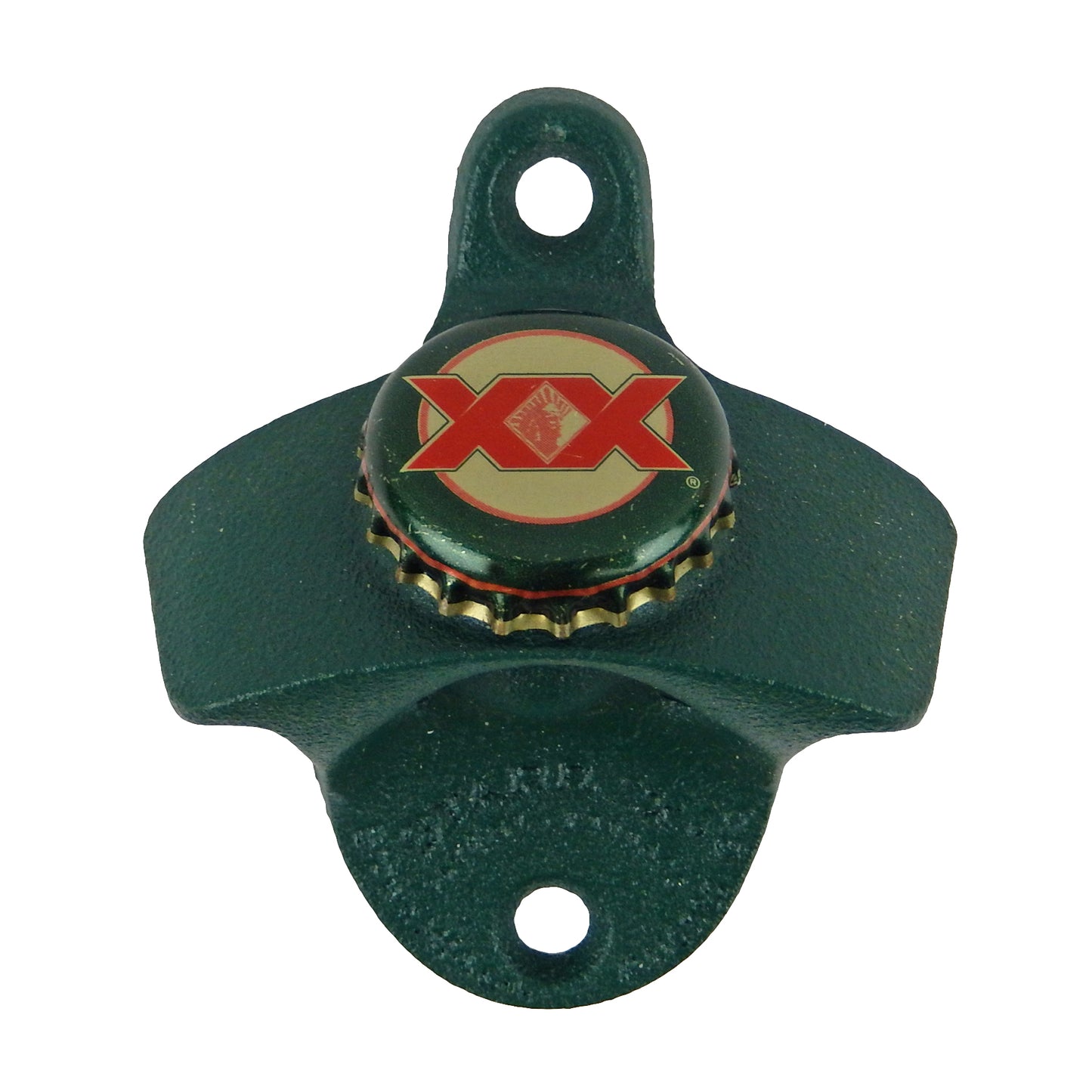 Green Dos Equis Beer Soda Bottle Opener Wall Mounted Powder Coated Cast Iron