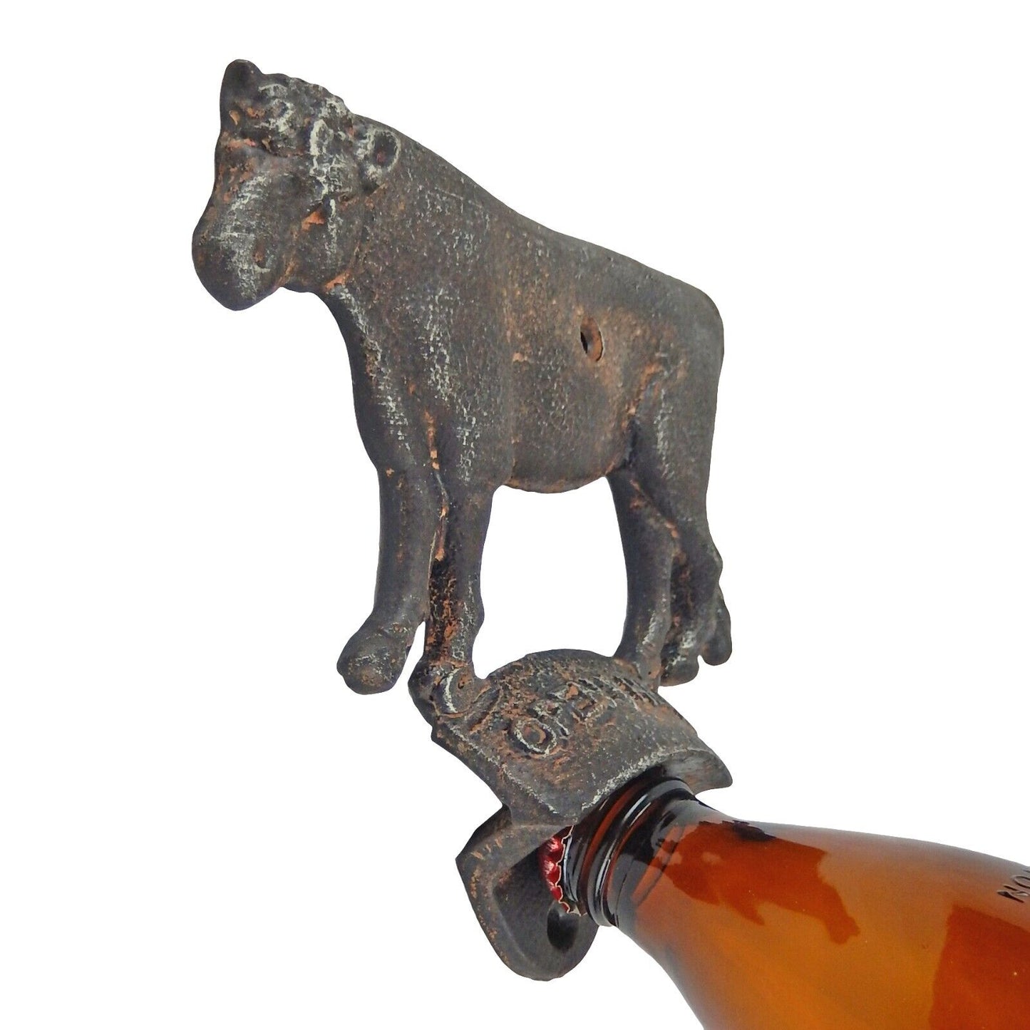 Cast Iron Cow Open Here Beer Soda Bottle Opener Wall Mounted Rustic Farmhouse