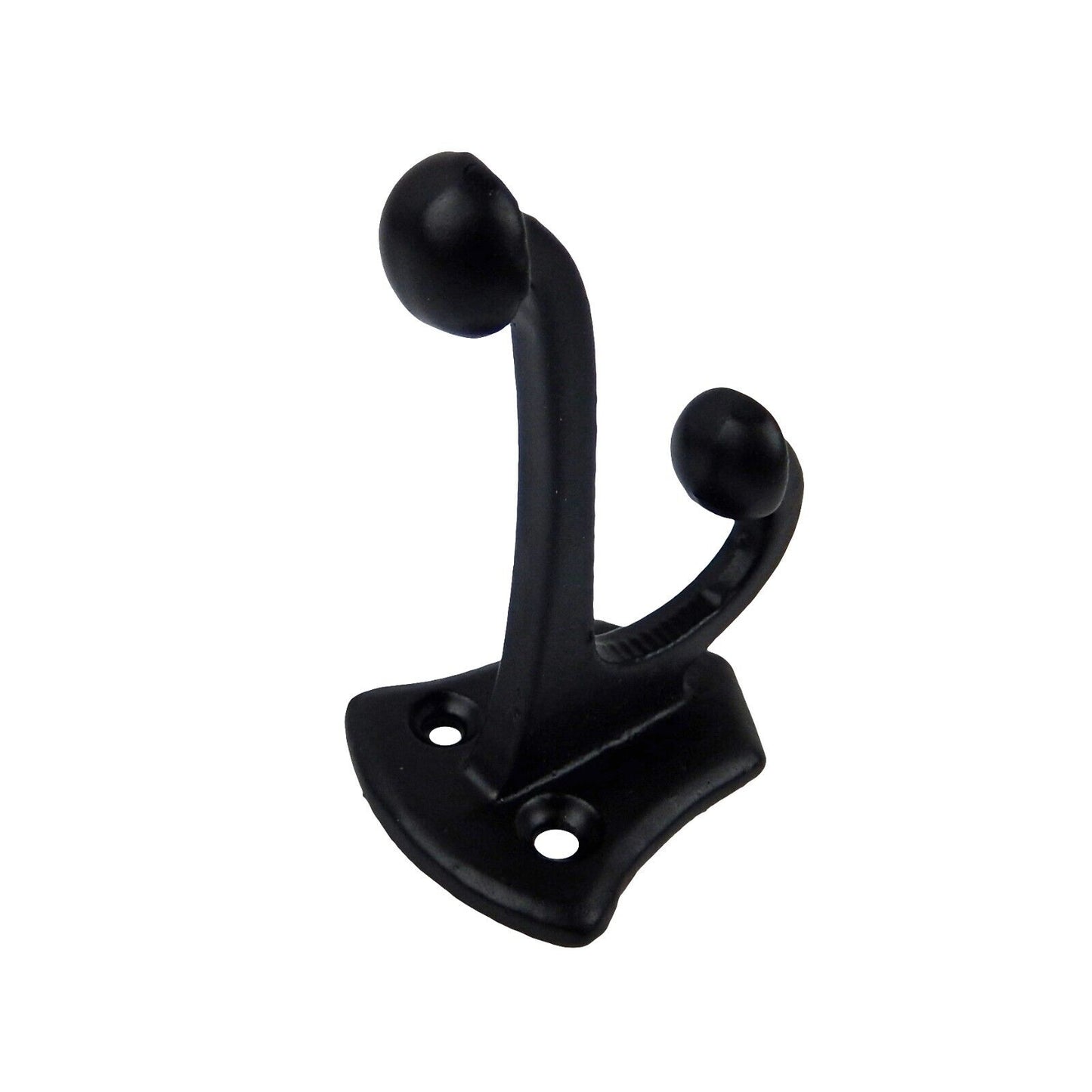 Small Black Double Wall Hook Cast Iron Key Towel Door Coat Hanger 2 5/8 inch