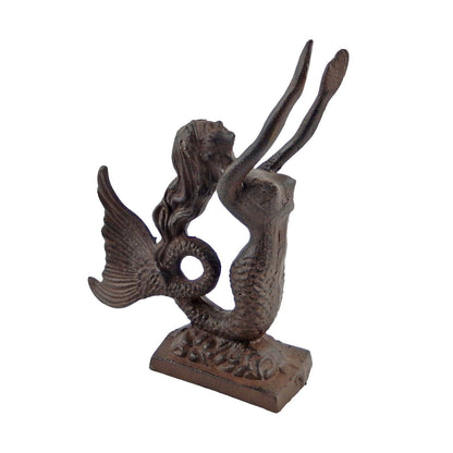 Cast Iron Mermaid Doorstop Statue Figurine Nautical Beach House Rustic Decor