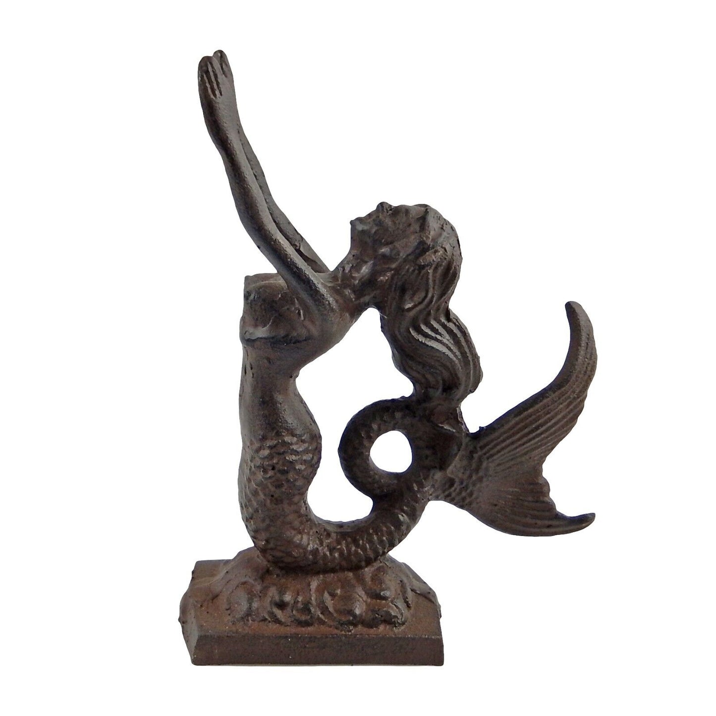 Cast Iron Mermaid Doorstop Statue Figurine Nautical Beach House Rustic Decor