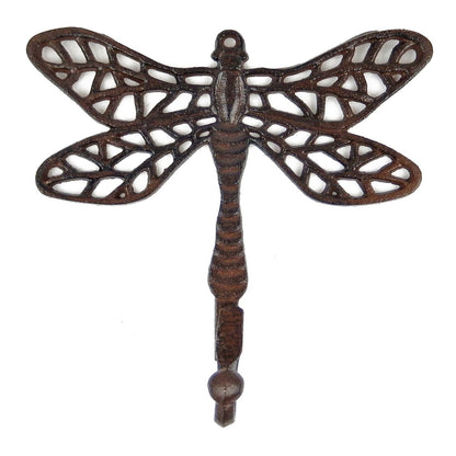 Dragonfly Key Hook Cast Iron Towel Coat Hanger Wall Mount Rustic Antique Style