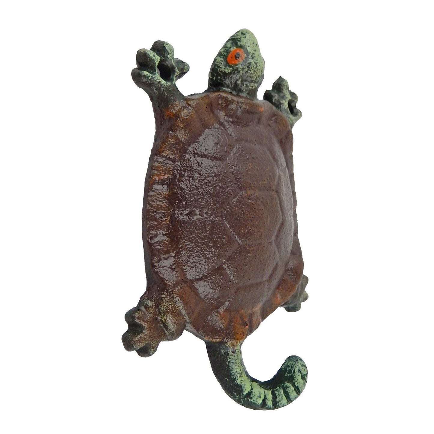 Colorful Cast Iron Turtle Key Hook Towel Coat Hanger Nautical Decor 5 1/2 inch