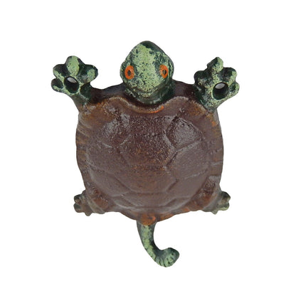 Colorful Cast Iron Turtle Key Hook Towel Coat Hanger Nautical Decor 5 1/2 inch