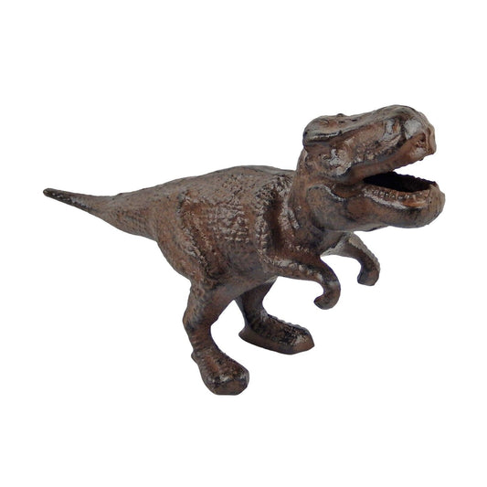 Rustic Cast Iron Tyrannosaurus Rex Dinosaur Shelf Figurine Statue Heavy Duty