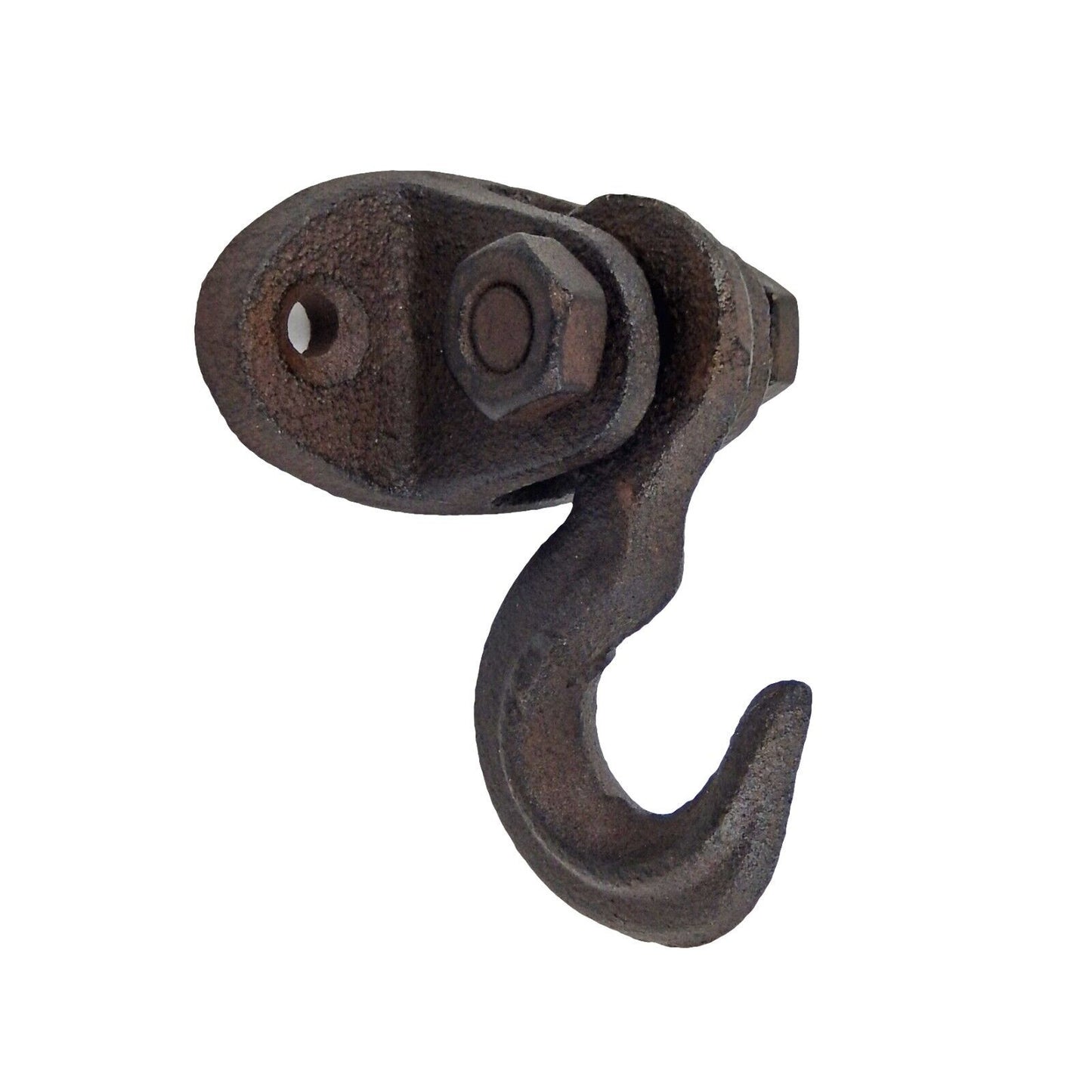 Industrial Cast Iron Swivel Clevis Eye Ceiling Wall Hook Heavy Duty Rustic Brown