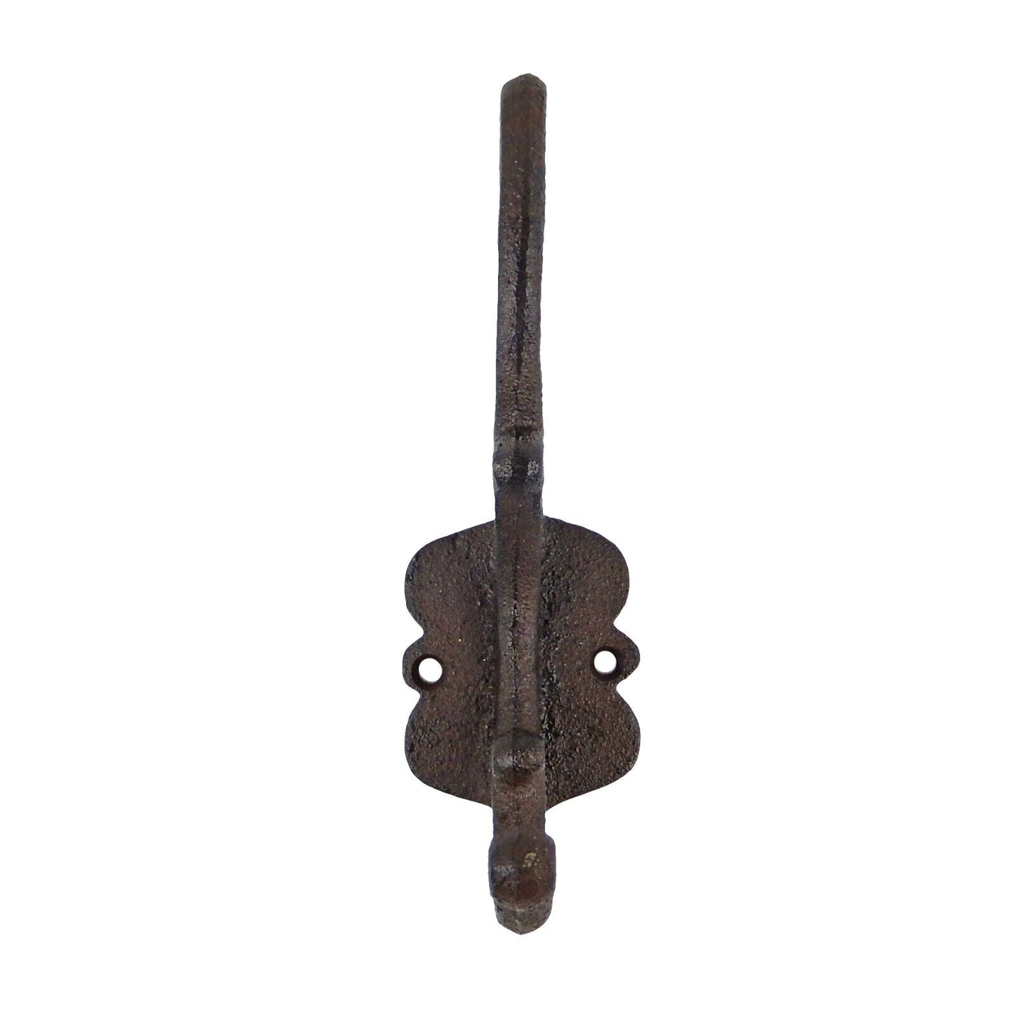 Rustic Cast Iron Double Wall Hook Key Towel Coat Robe Door Hanger Brown 6.5 inch