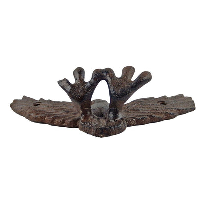 American Eagle Talons Wall Hook Cast Iron Key Towel Coat Hanger Rustic Brown