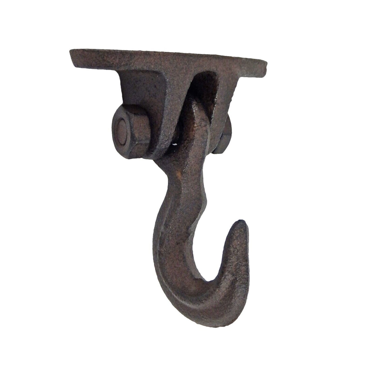 Industrial Cast Iron Swivel Clevis Eye Ceiling Wall Hook Heavy Duty Rustic Brown