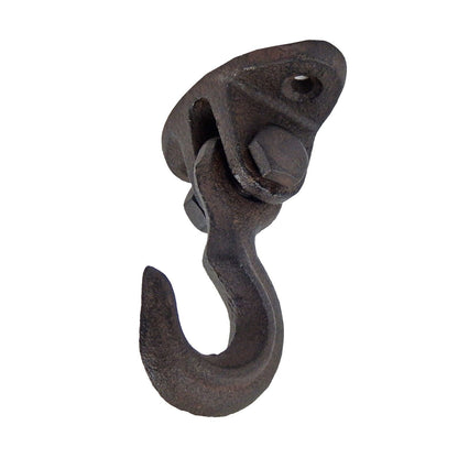 Industrial Cast Iron Swivel Clevis Eye Ceiling Wall Hook Heavy Duty Rustic Brown