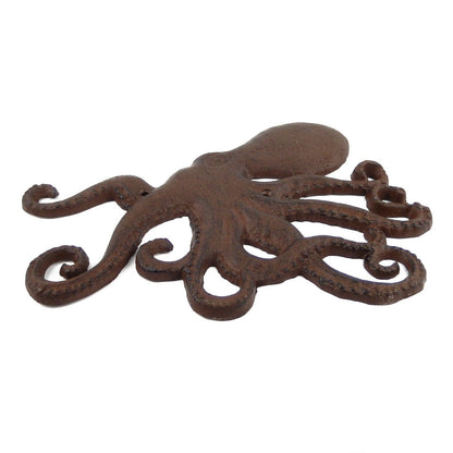 Cast Iron Octopus Nautical Beach Wall Decor Plaque Heavy Duty Antique Brown