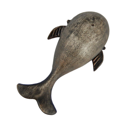 Metal Whale Beer Soda Bottle Opener Hand-Held Brushed Silver Nautical Bar Decor