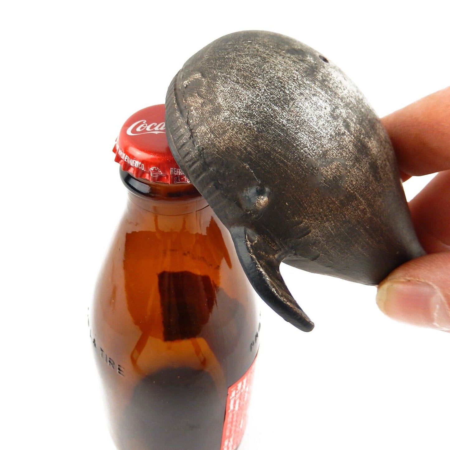 Metal Whale Beer Soda Bottle Opener Hand-Held Brushed Silver Nautical Bar Decor