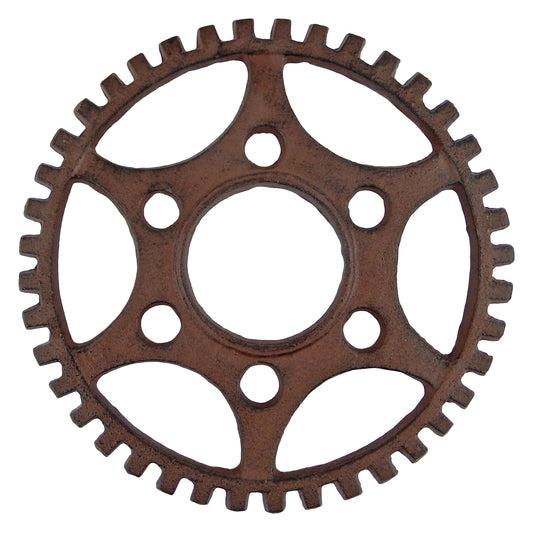 Mechanical Dented Gear Trivet Iron Industrial Cog Plaque Hot Pot Holder Rustic