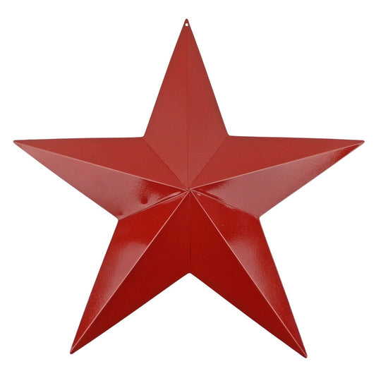 Metal Texas Barn Star Wall Decor Americana Glossy Colonial Red Finish 16.5 inch