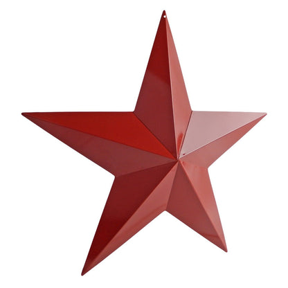 Metal Texas Barn Star Wall Decor Americana Glossy Colonial Red Finish 16.5 inch