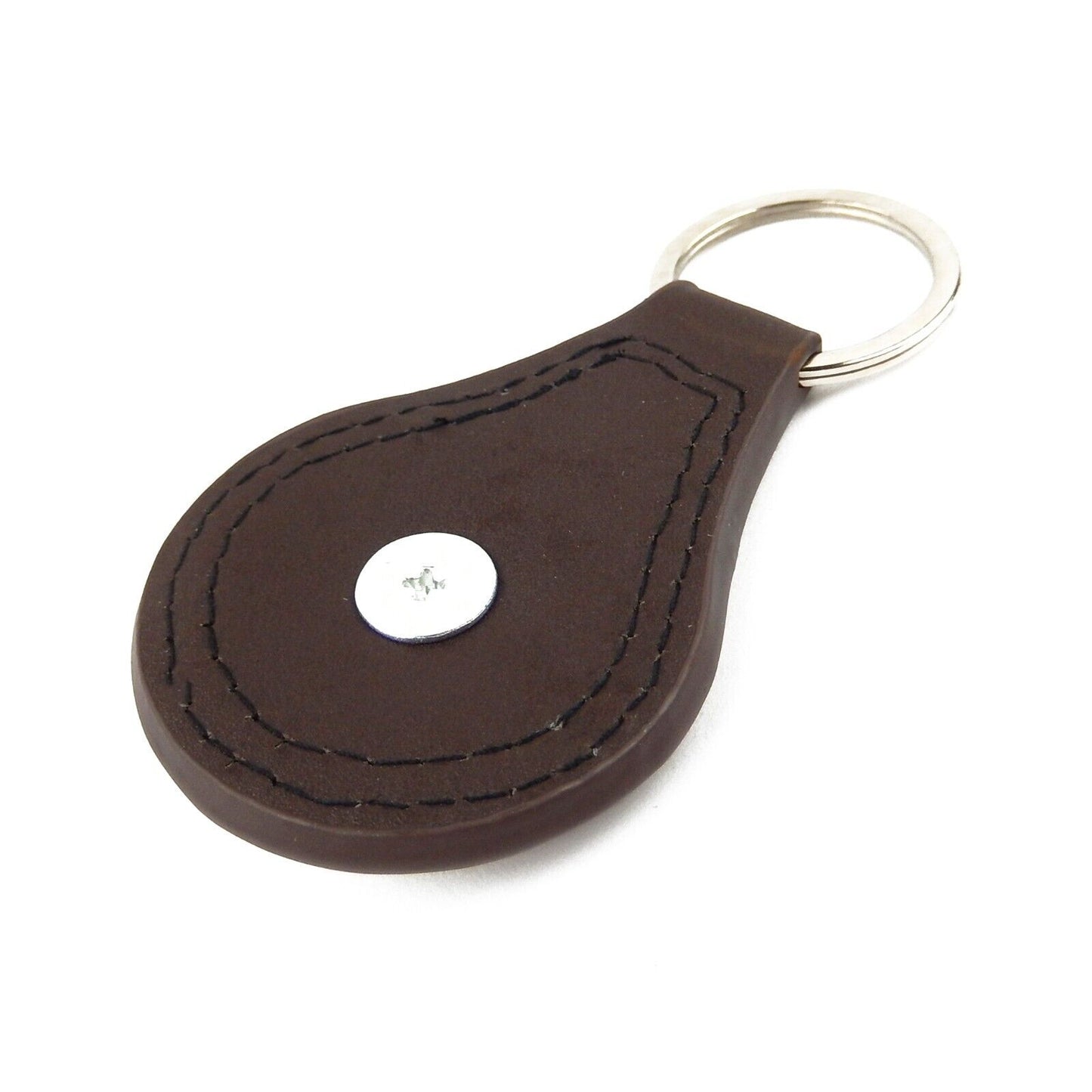 Western Brown Leather Keychain Fob Copper The State of Texas Seal Star Concho