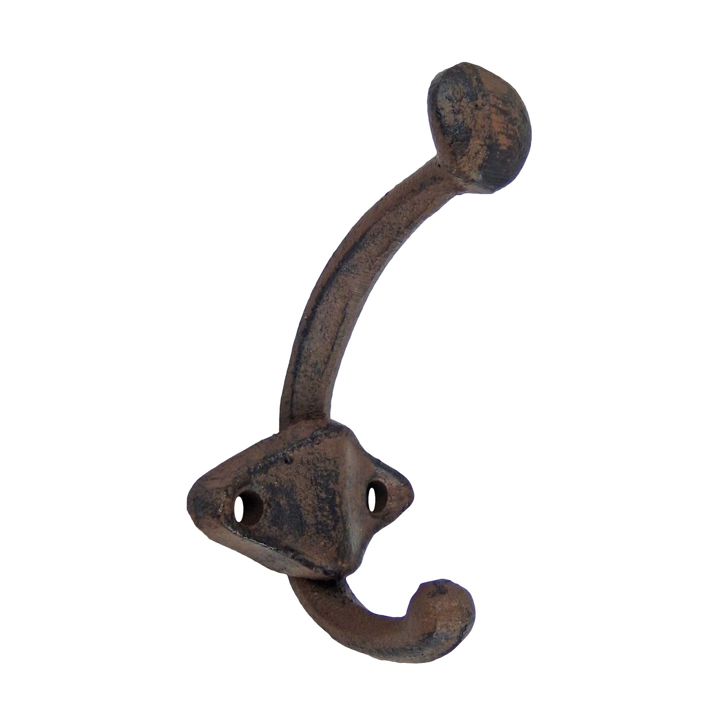 Cast Iron Double Wall Hook Rustic Coat Hanger Key Holder Towel Purse 3 1/2 inch