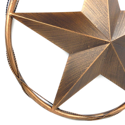 23" Large Barn Star Western Wall Decor Rustic Brushed Copper Finish 3D Texture