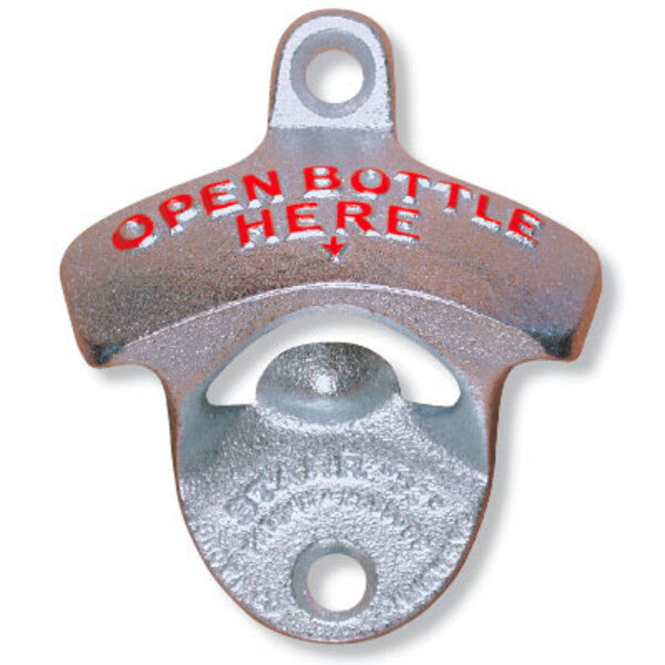 Starr Open Bottle Here Bottle Opener With Metal Cap Catcher Set Wall Mounted