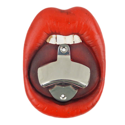 Sexy Big Red Lips Teeth Beer Soda Bottle Opener Wall Mounted With Screws