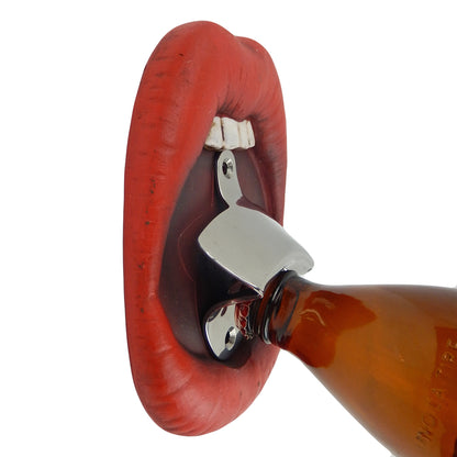 Sexy Big Red Lips Teeth Beer Soda Bottle Opener Wall Mounted With Screws