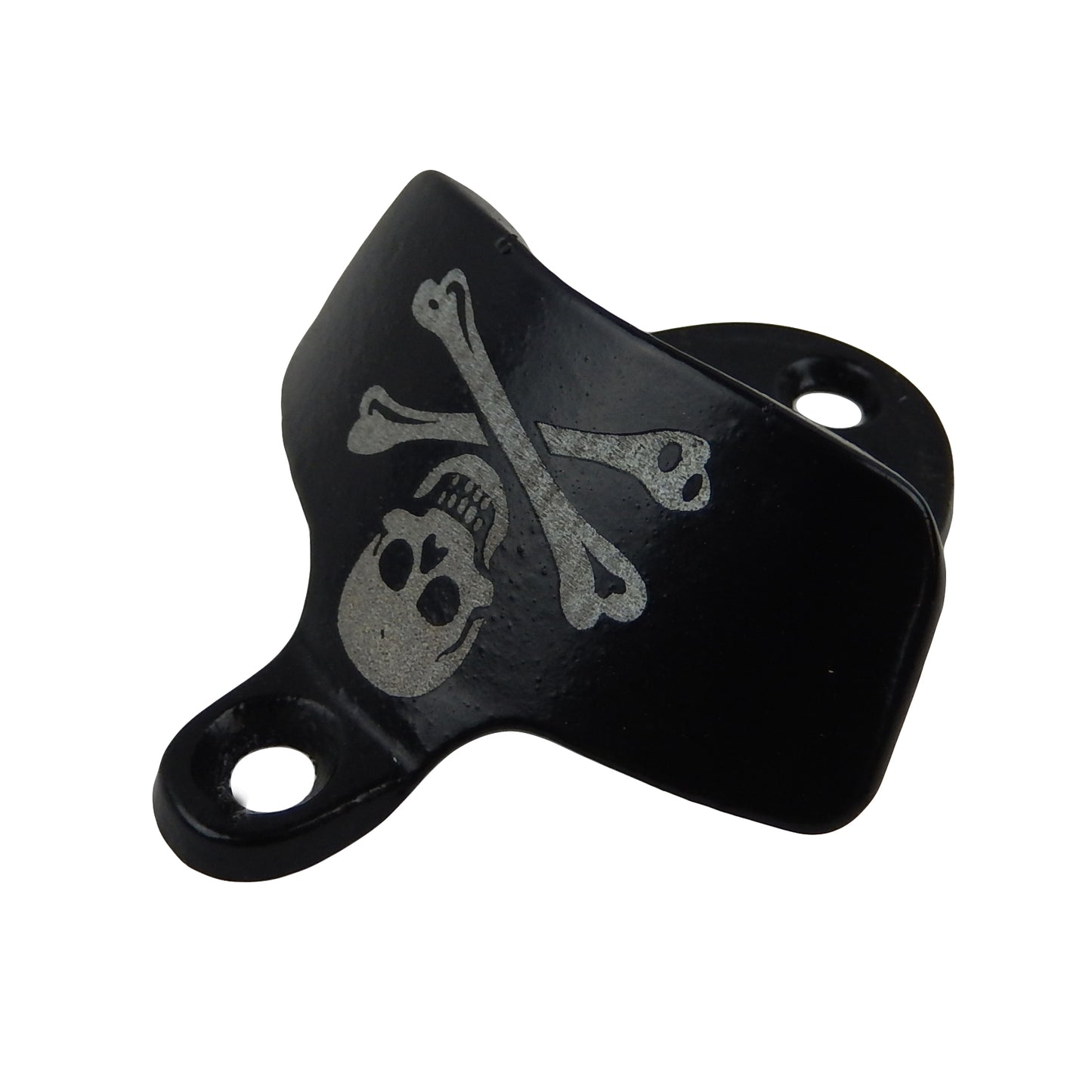 Starr Black Skull Crossbones Beer Bottle Opener With Metal Cap Catcher Set