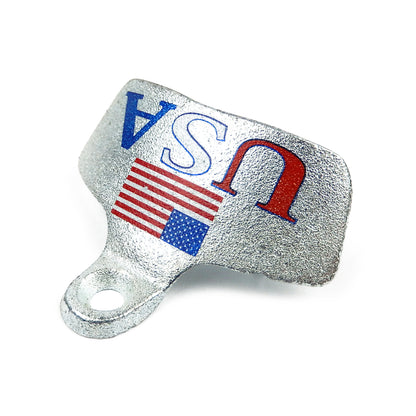 Starr Patriotic USA Flag Beer Bottle Opener Wall Mounted Zinc Plated Cast Iron