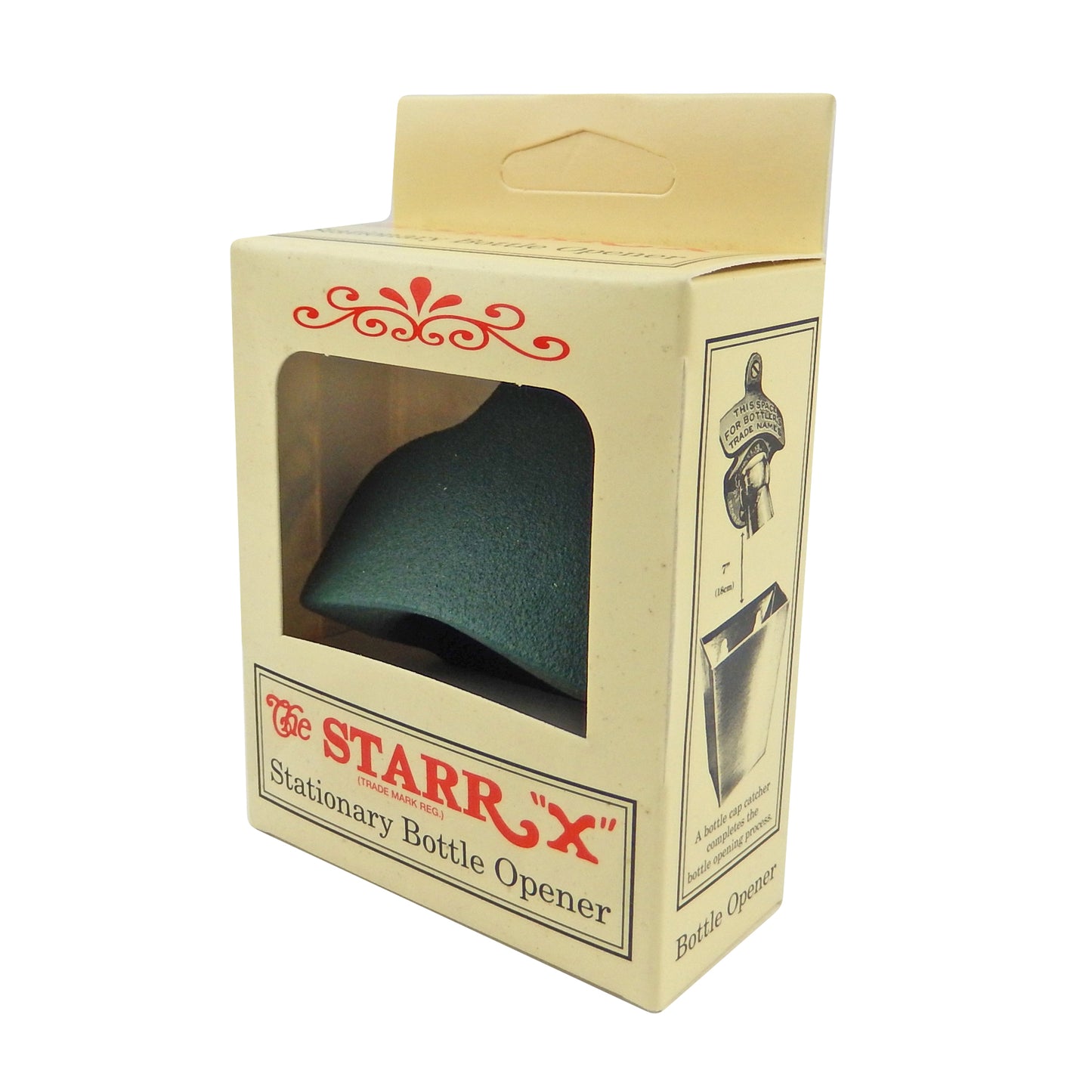 Starr Dark Green Cast Iron Powder Coated Beer Soda Bottle Opener Wall Mounted