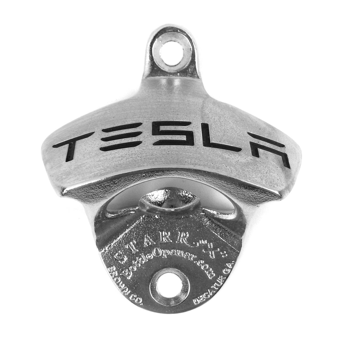 Tesla Bottle Opener Wall Mounted Deep Engraved Solid Stainless Steel