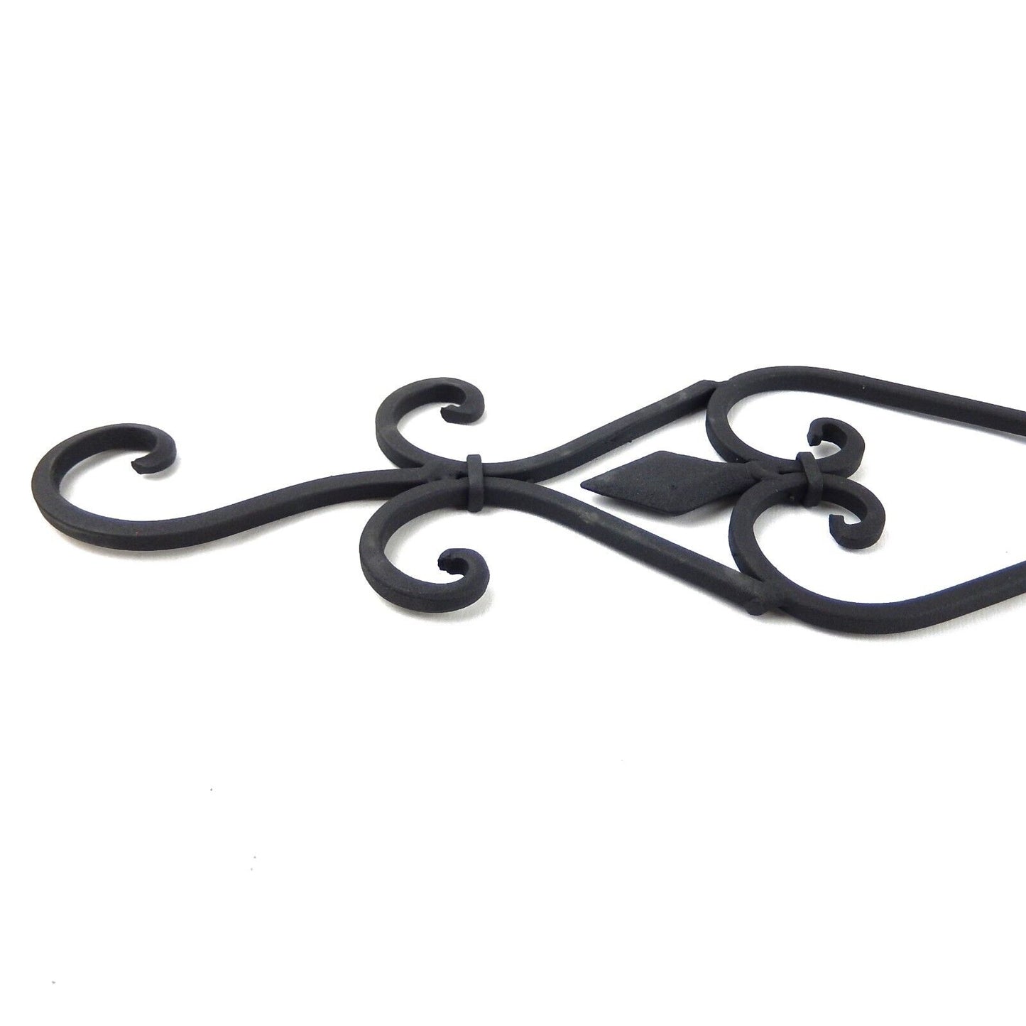 Black Pediment Metal Wall Decor Indoor Outdoor Use Fleur De Lis Scrolls 29 inch