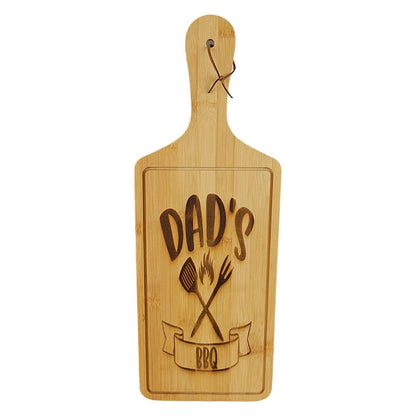 Dad's BBQ Grilling Bamboo Wood Serving Cutting Board Pizza Bread Kitchen Decor