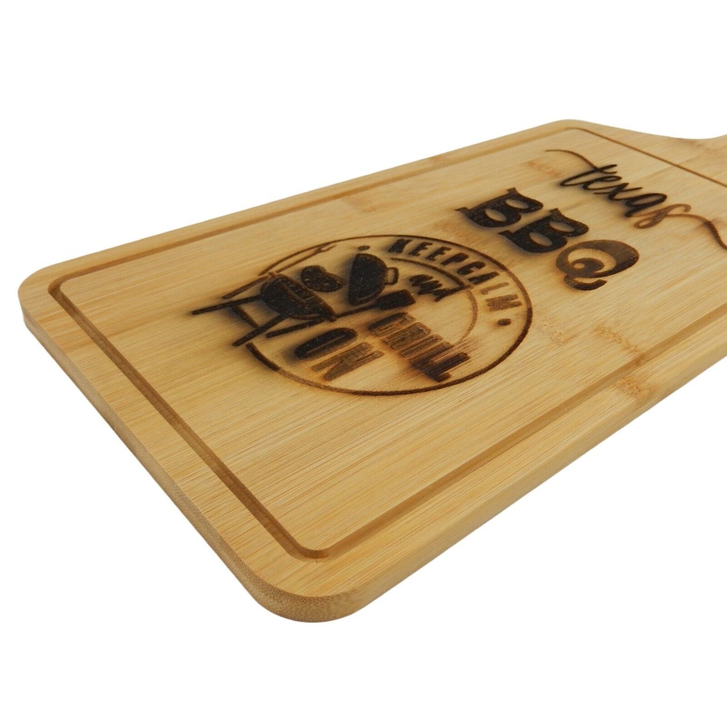 Texas BBQ Keep Calm and Grill On Bamboo Wood Serving Cutting Board Pizza Bread