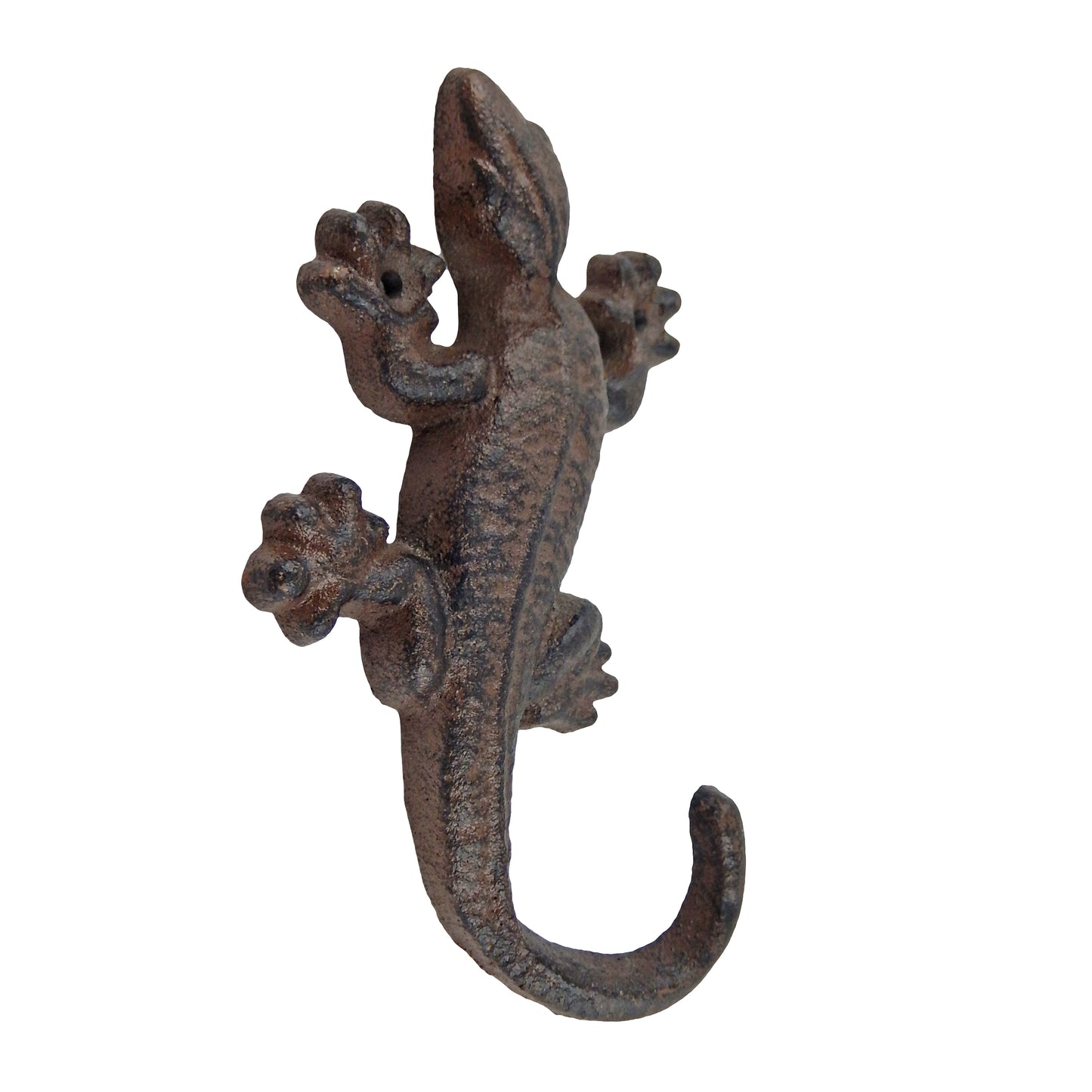 Cast Iron Lizard Wall Hook Gecko Key Coat Towel Purse Hanger Rustic Brown