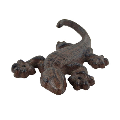 Cast Iron Lizard Wall Hook Gecko Key Coat Towel Purse Hanger Rustic Brown