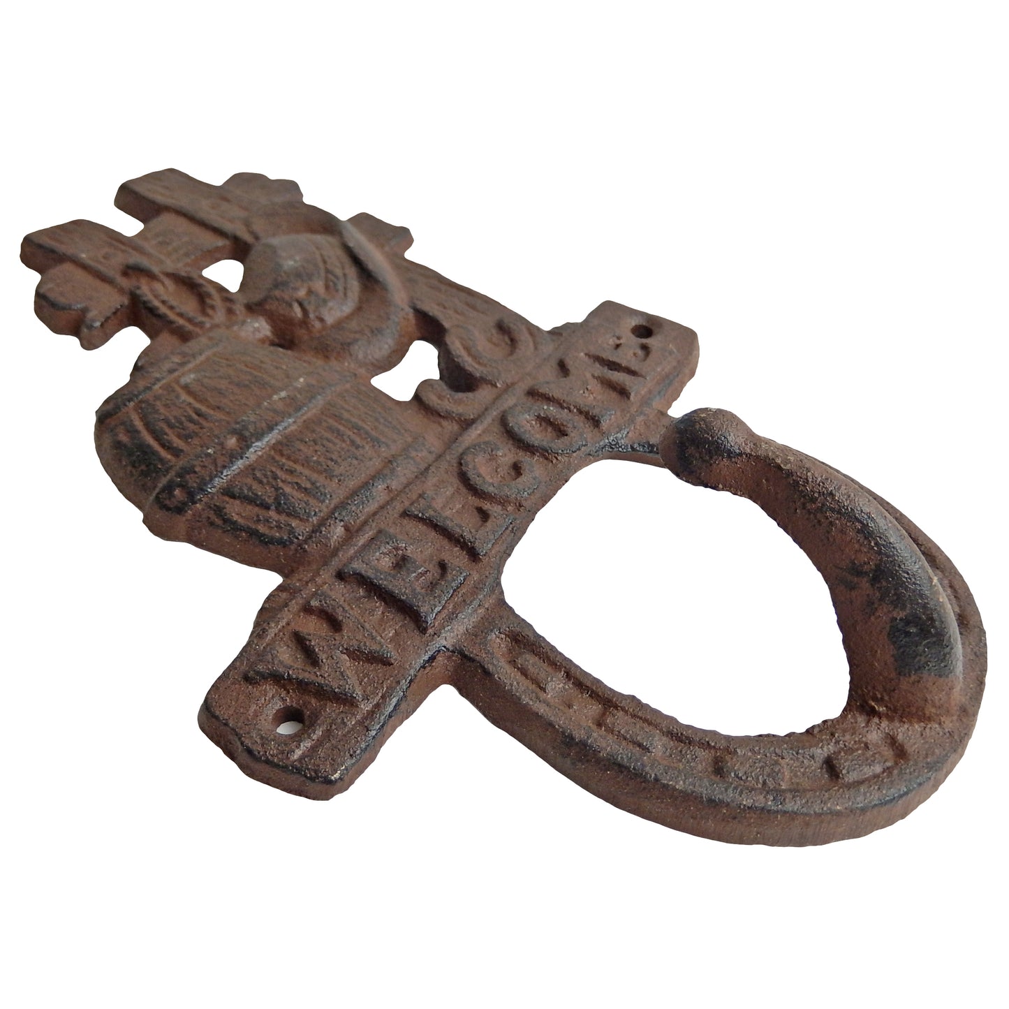 Cast Iron Welcome Western Horseshoe Hat Barrel Ranch Wall Hook Key Coat Hanger