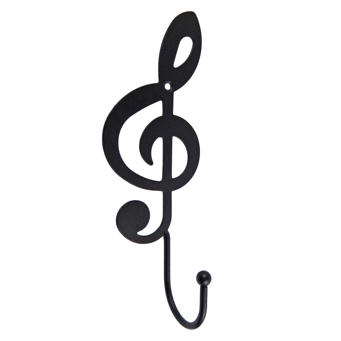 Light Metal Treble Clef Musical Note Wall Hook Key Towel Coat Hanger Black