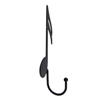 Light Metal Sixteenth 16th Musical Note Wall Hook Key Towel Coat Hanger Black