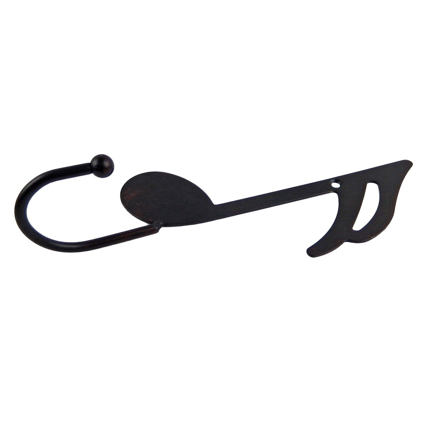 Light Metal Sixteenth 16th Musical Note Wall Hook Key Towel Coat Hanger Black