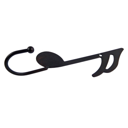 Light Metal Sixteenth 16th Musical Note Wall Hook Key Towel Coat Hanger Black