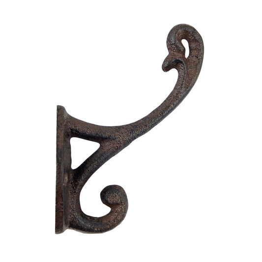 Rustic Double Wall Hook Scroll Cast Iron Hat Towel Coat Key Hanger Antique Style