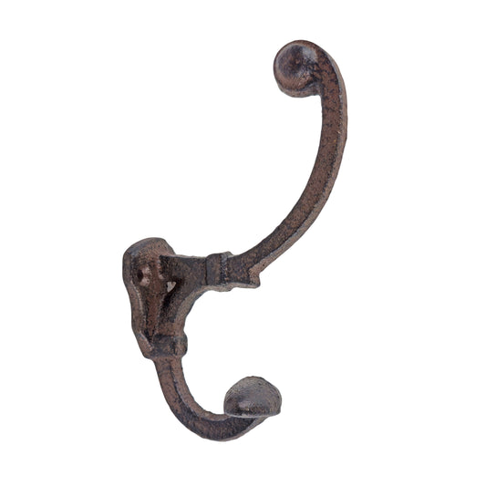 Rustic Double Wall Hook Cast Iron Hat Towel Coat Key Hanger Antique Style