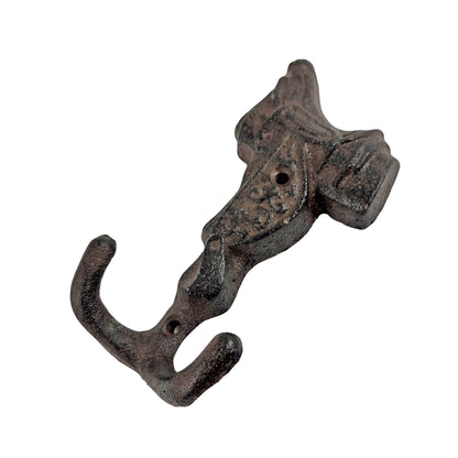 Saddle Double Wall Hook Cast Iron Key Towel Coat Hanger Rustic Country Western