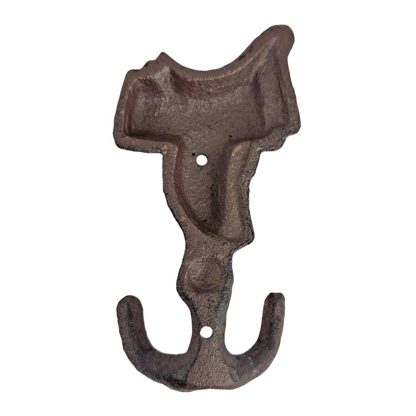 Saddle Double Wall Hook Cast Iron Key Towel Coat Hanger Rustic Country Western