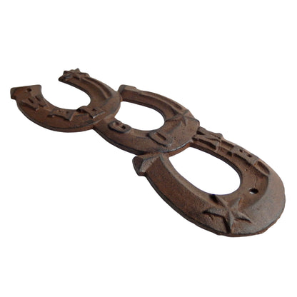 Cast Iron Horseshoes Welcome Plaque Sign Porch Wall Decor Rustic Western 13 inch