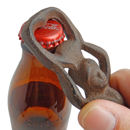 Cast Iron Mermaid Beer Soda Bottle Opener Hand Held Nautical Beach Decor Brown